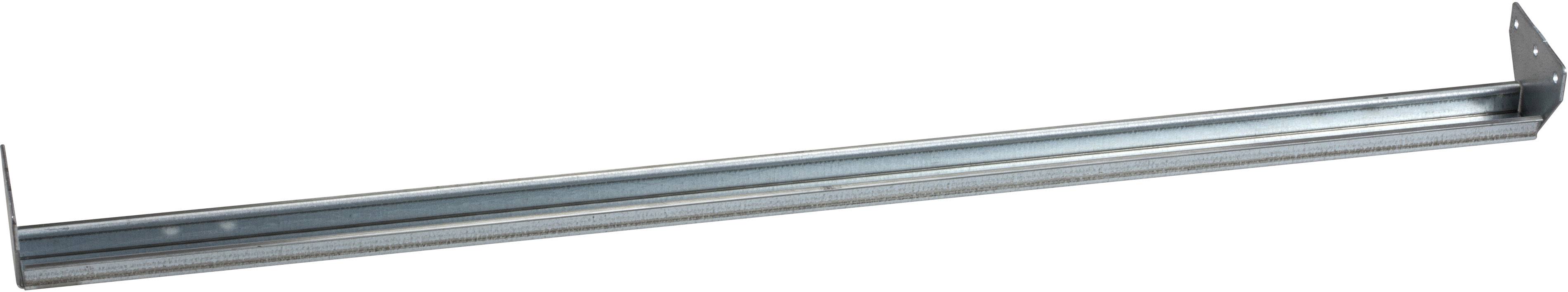 Metallener Träger oder Schiene mit rechtwinkligen Halterungen an beiden Enden, vermutlich zur strukturellen Unterstützung.