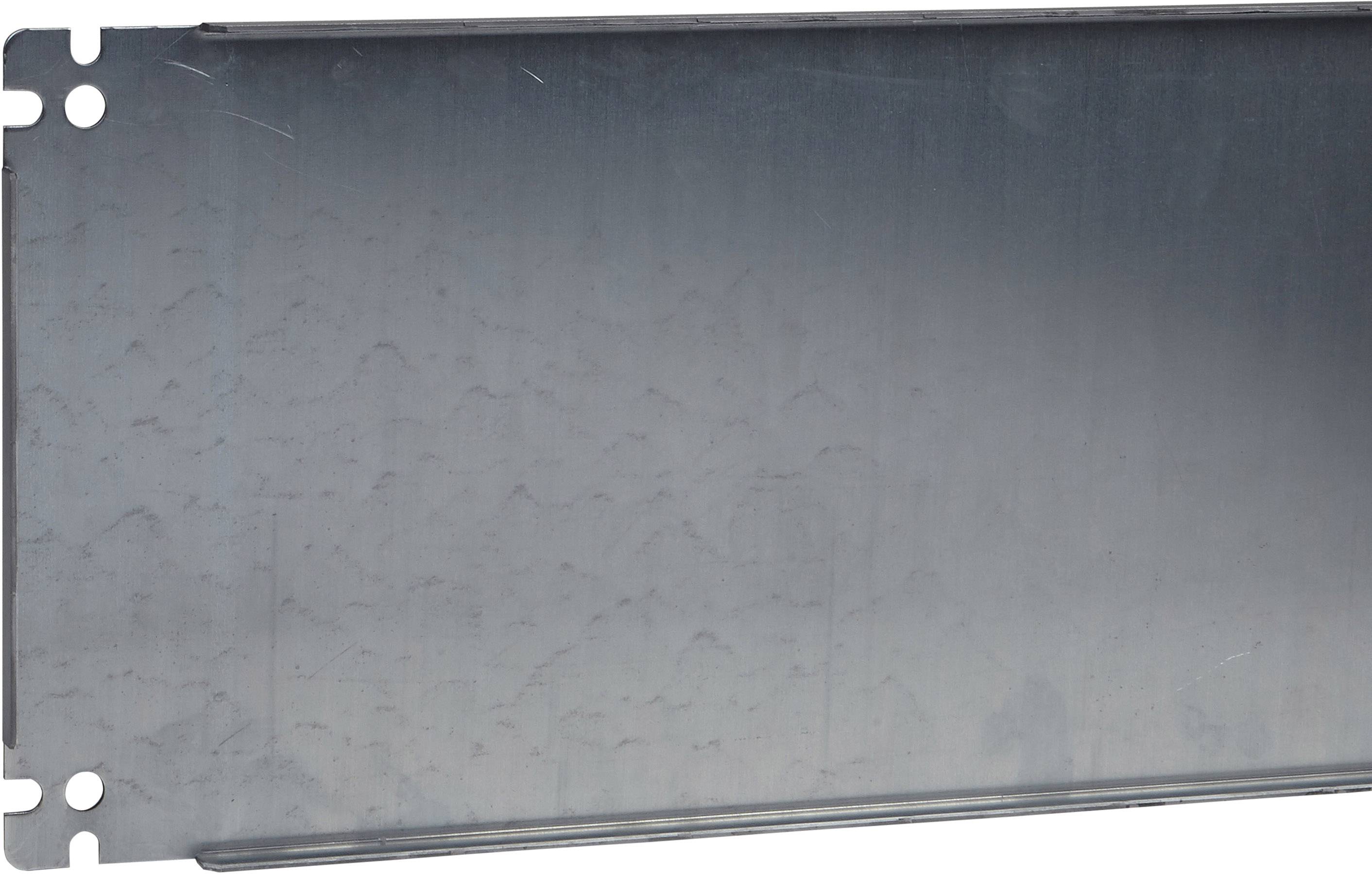 Metallplatte mit gleichmäßiger, glatter Oberfläche, rechteckige Form, ohne sichtbare Beschriftung oder Verzierung.