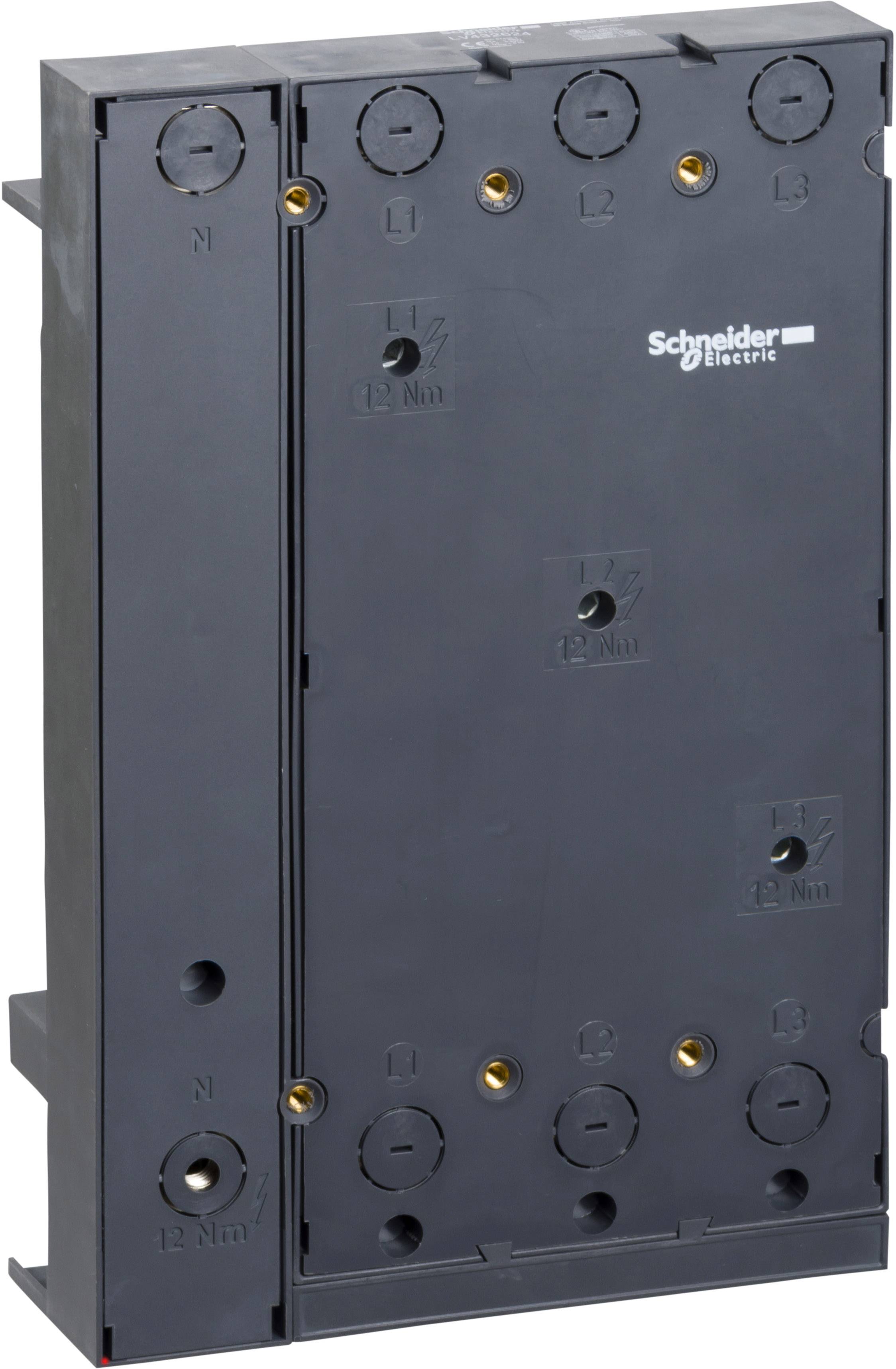 Elektrisches Schalttafel-Bauteil von Schneider Electric mit mehreren Anschlusspunkten, geeignet für Montage in Verteilerkästen.