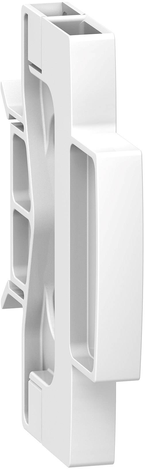 Ein weißes, vertikales Kunststoffbauteil mit rillenartiger Oberflächenstruktur. Es könnte Teil eines technischen Geräts sein.