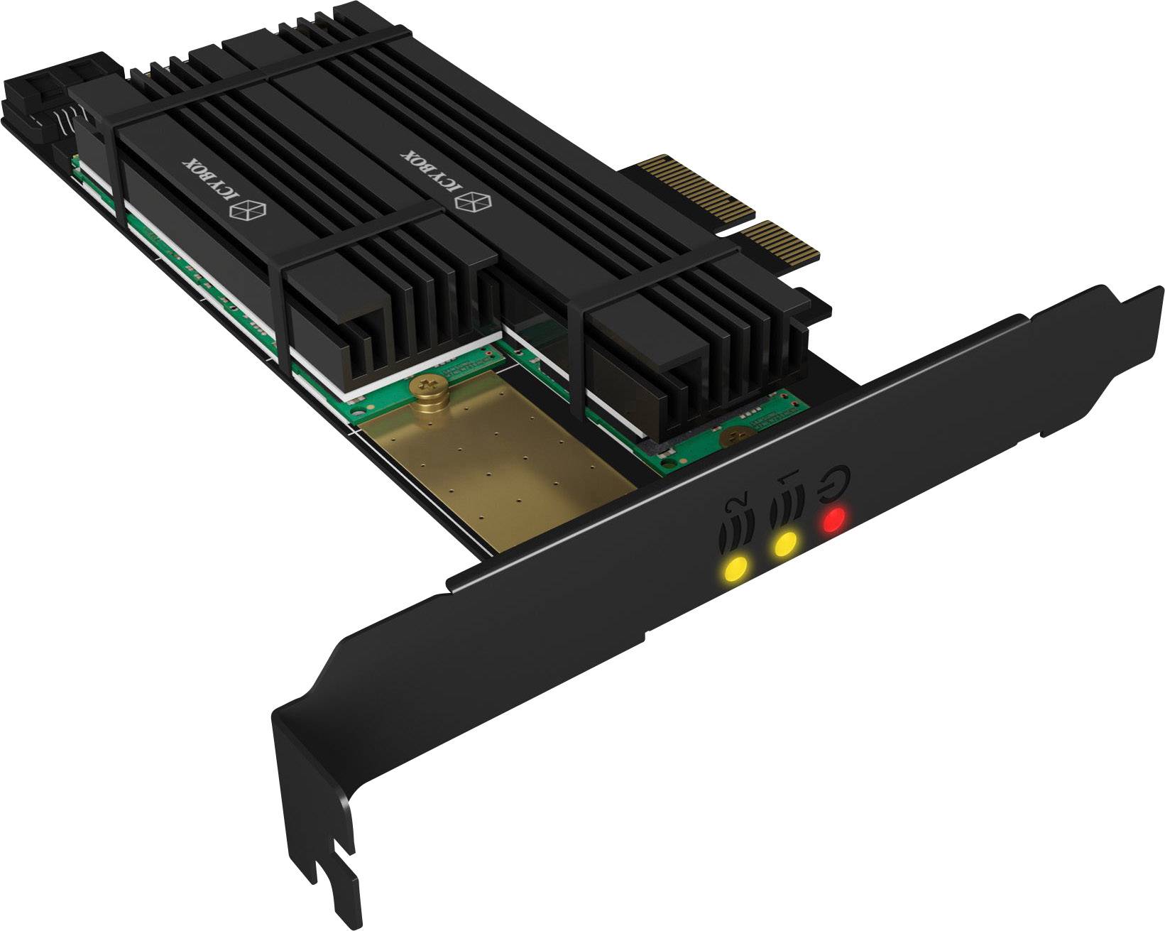 RAIDON IB-PCI215M2-HSL 2 Port M.2 Controller PCIe x4 Passend für (SSD): 2230, 2242, 2260, 2280, 22110 Passive Kühlung, inkl. Low-Profile Slotblech