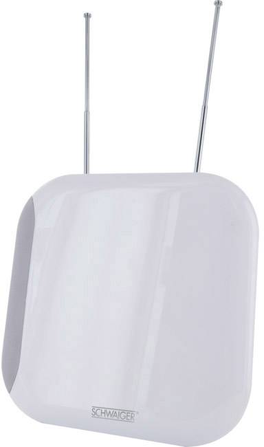 Schwaiger ZA100 Aktive DVB-T/T2 Flachantenne Innenbereich Verstärkung: 36 dB Weiß