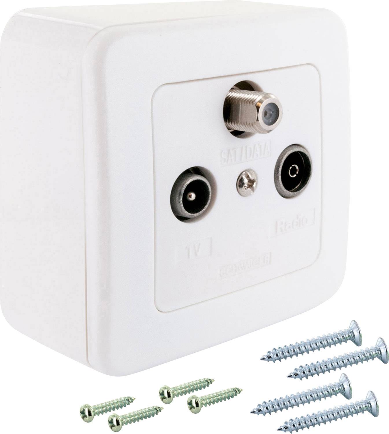 Schwaiger RDS908531 Antennendose SAT, TV, UKW Aufputz Durchgangsdose