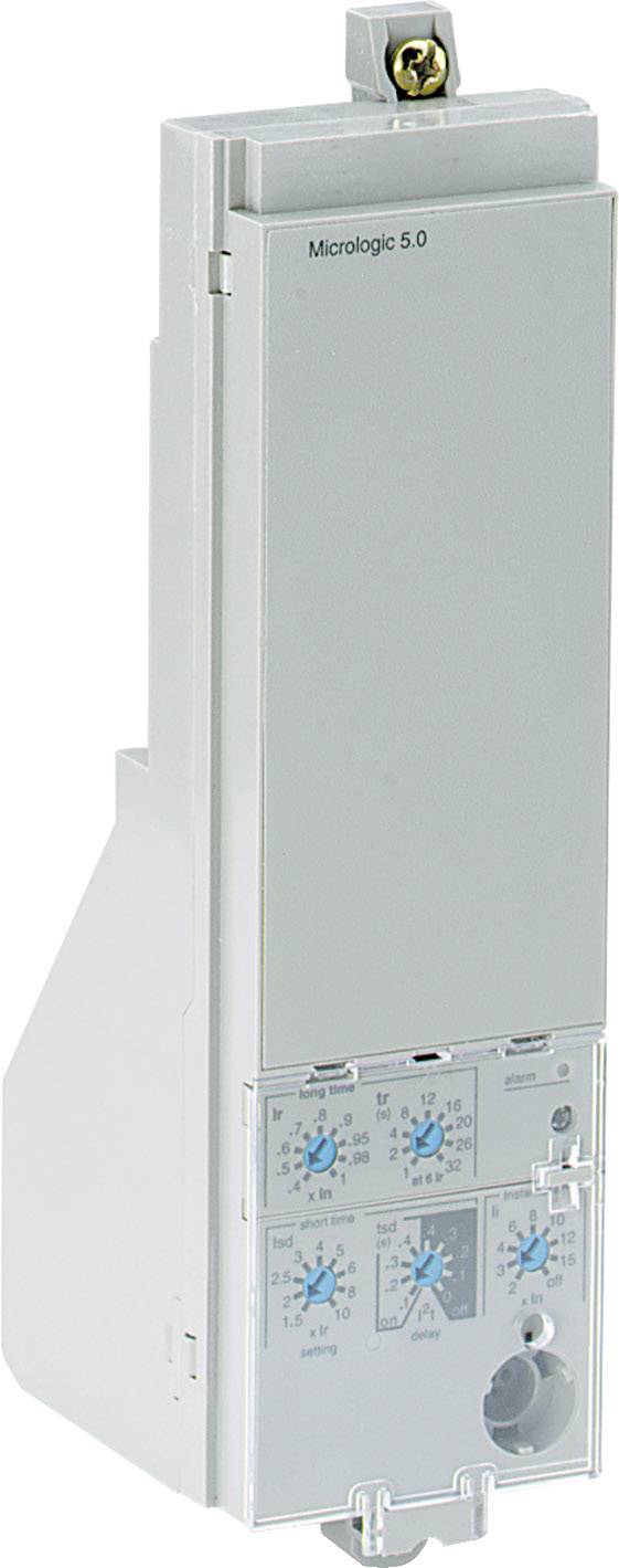 Elektronische Schutzvorrichtung mit der Aufschrift 'Micrologic 5.0', verwendet in der industriellen Stromverteilung.