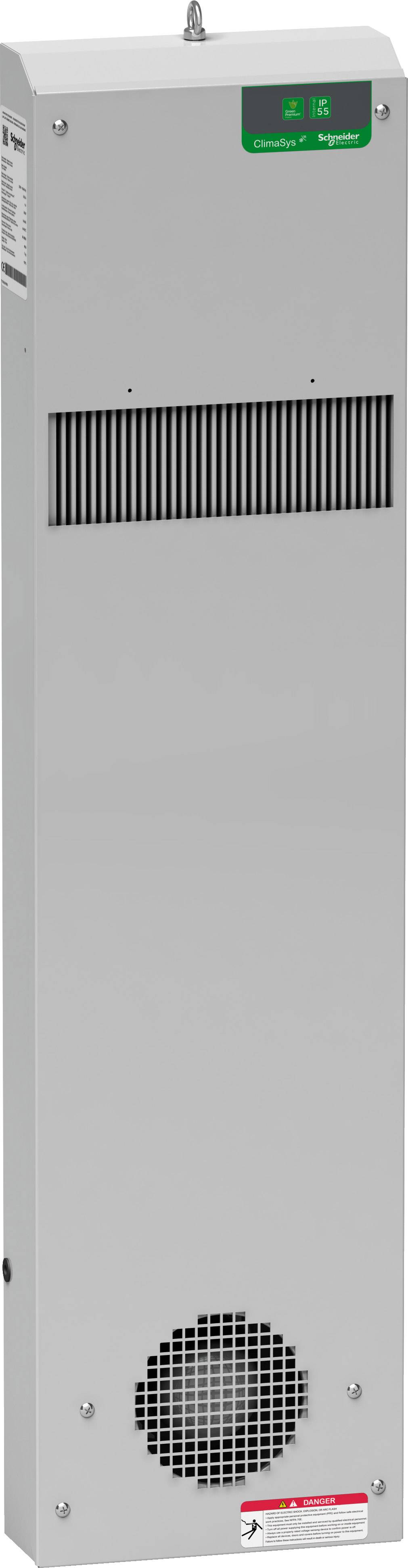 Ein graues elektrisches Gerät mit Lüftungsgitter und Anzeige zeigt '00' auf einem grünen Bildschirm an. Unten ist ein Ventilator sichtbar.