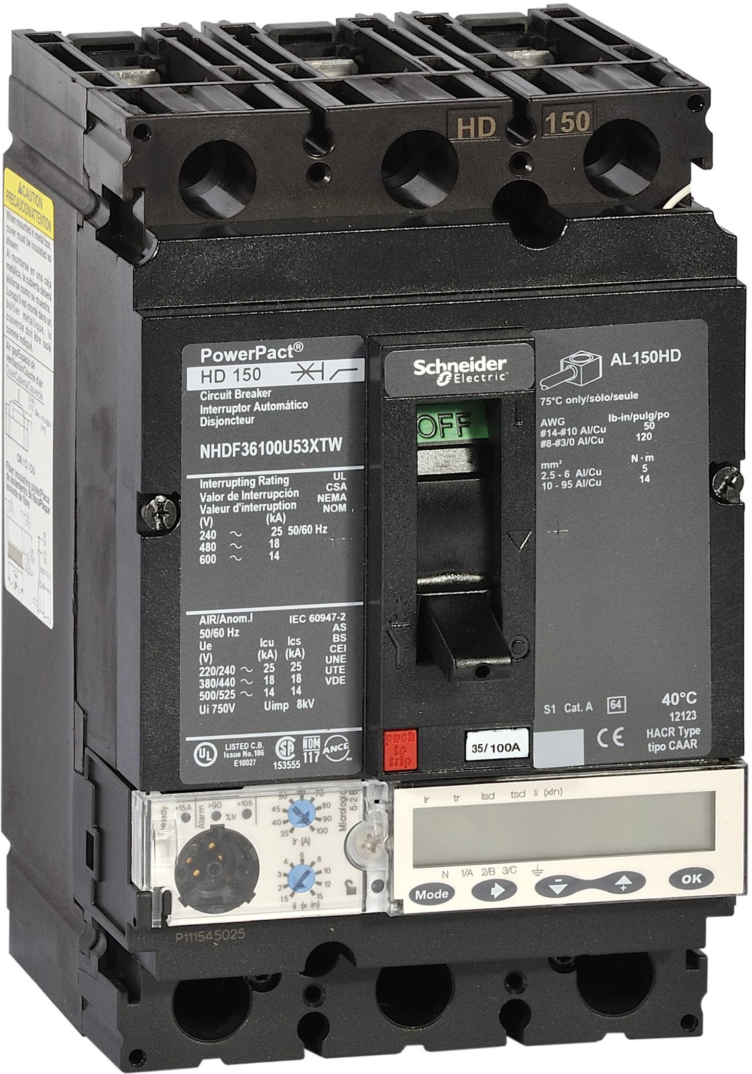 Schneider Electric PowerPact multistandard NHDF36060U53XTW
