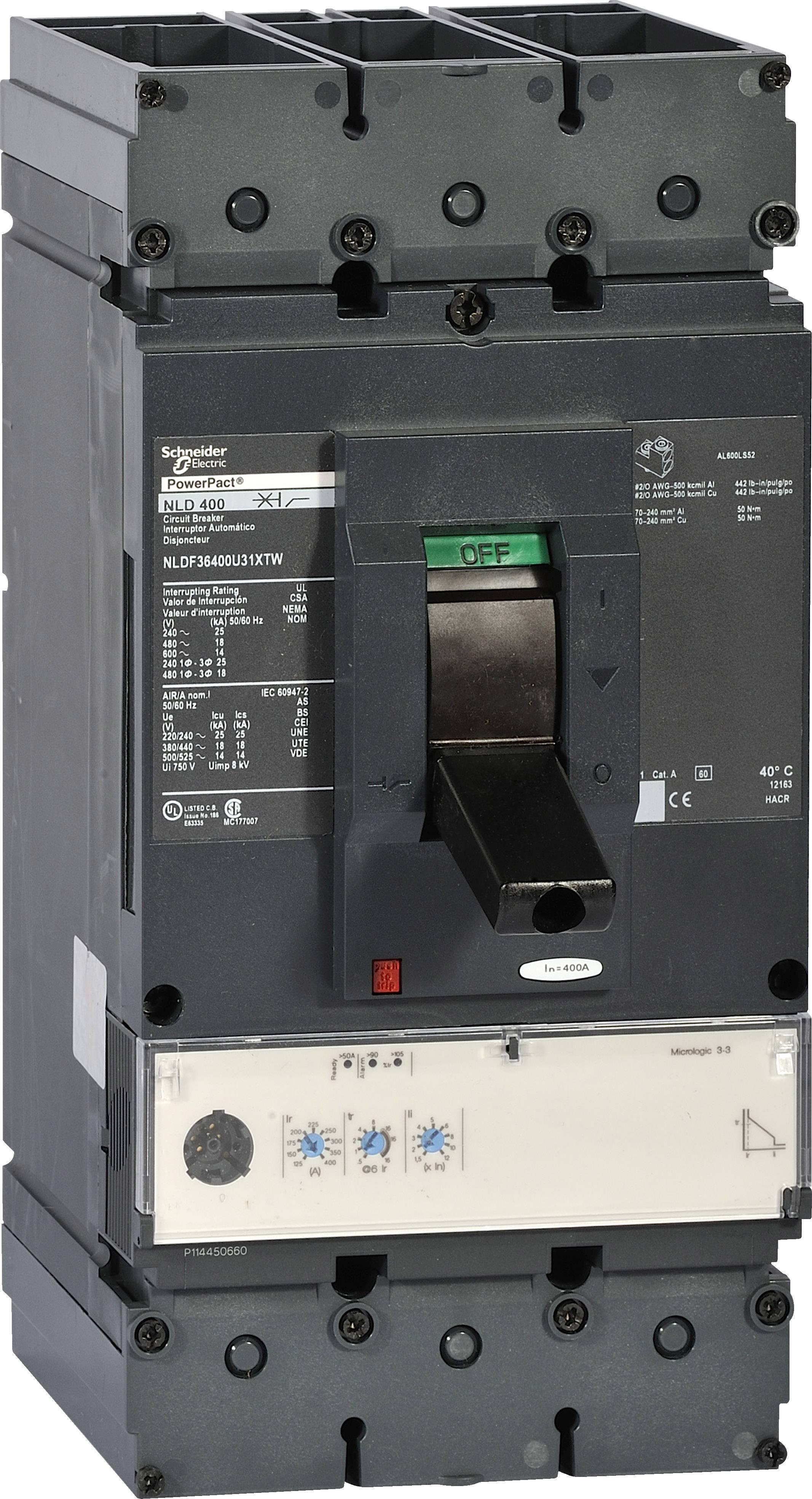 Schneider Electric NLDF36400U31XTW Leistungsschalter 1 St. Schaltspannung (max.): 690 V/AC (B x H x T) 140 x 340 x 110 mm