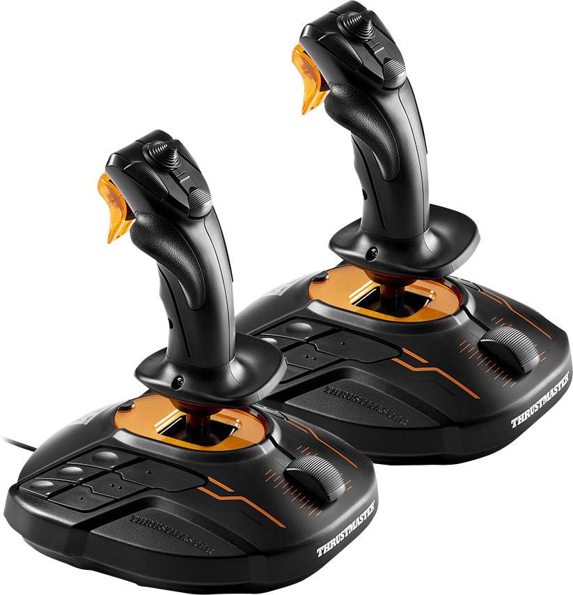 Thrustmaster T.16000M Space Sim Duo Stick Flugsimulator-Joystick PC Schwarz, Orange