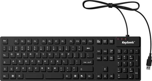 KSK-8030 IN (US) USB Tastatur US-Englisch Schwarz Silikonmembran vollversiegelt IP68, Wasse