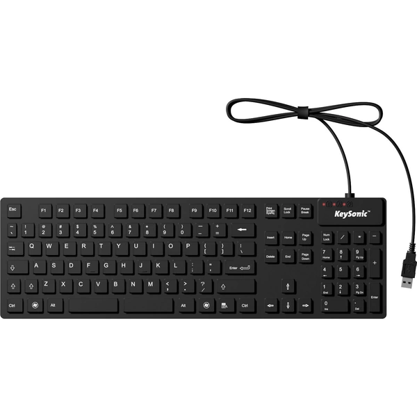 Keysonic KSK-8030 IN (US) USB Tastatur US-Englisch Schwarz Silikonmembran vollversiegelt IP68, Wasserfest (IPX7) Keysonic KSK-8030 IN (US) USB Tastatur US-Englisch Schwarz Silikonmembran vollversiegelt IP68, Wasserfest (IPX7)