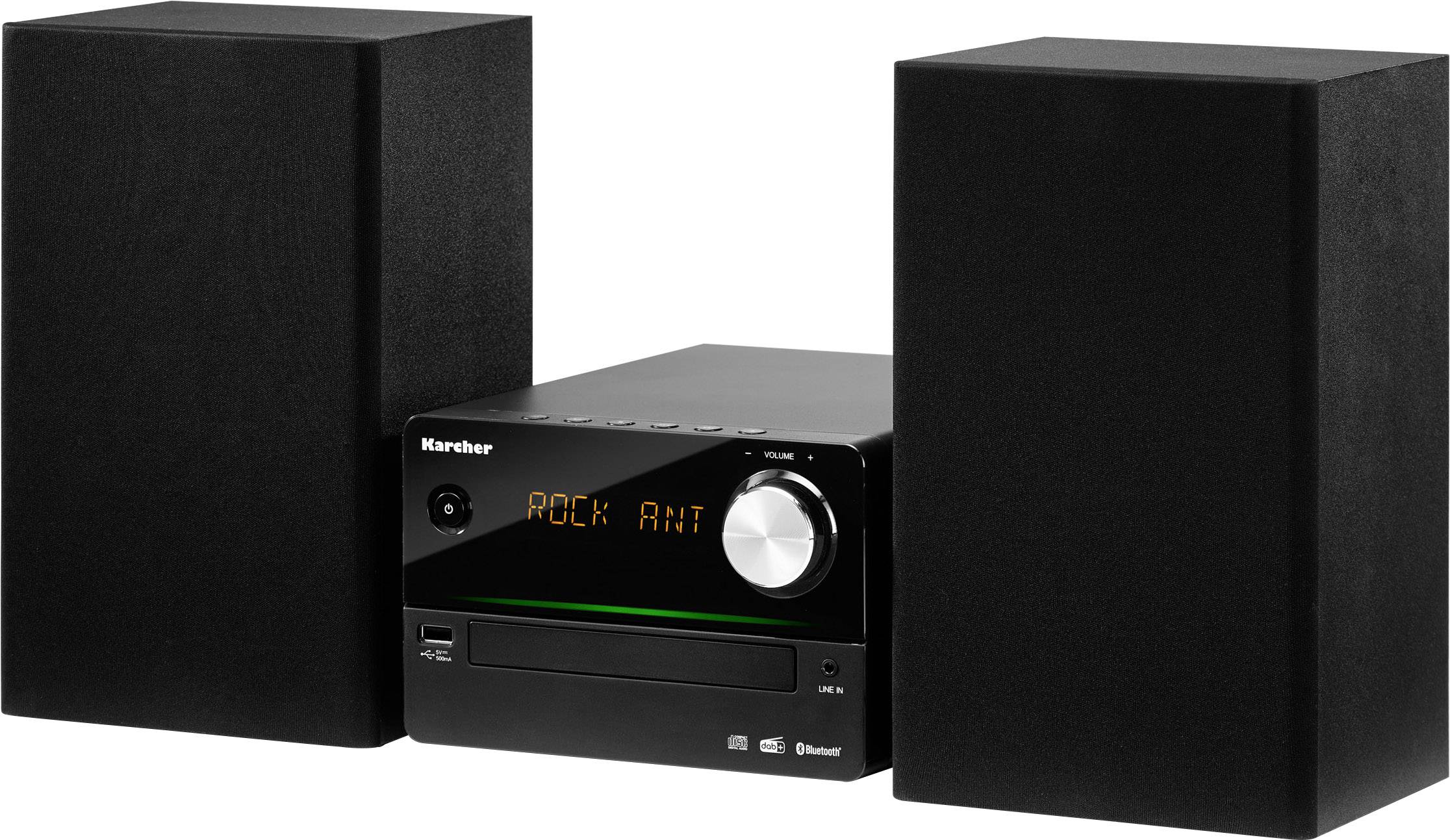 Karcher MC 6470D Stereoanlage AUX, Bluetooth®, CD, DAB+, UKW, USB, Stimmungslicht 2 x 15W Schwarz