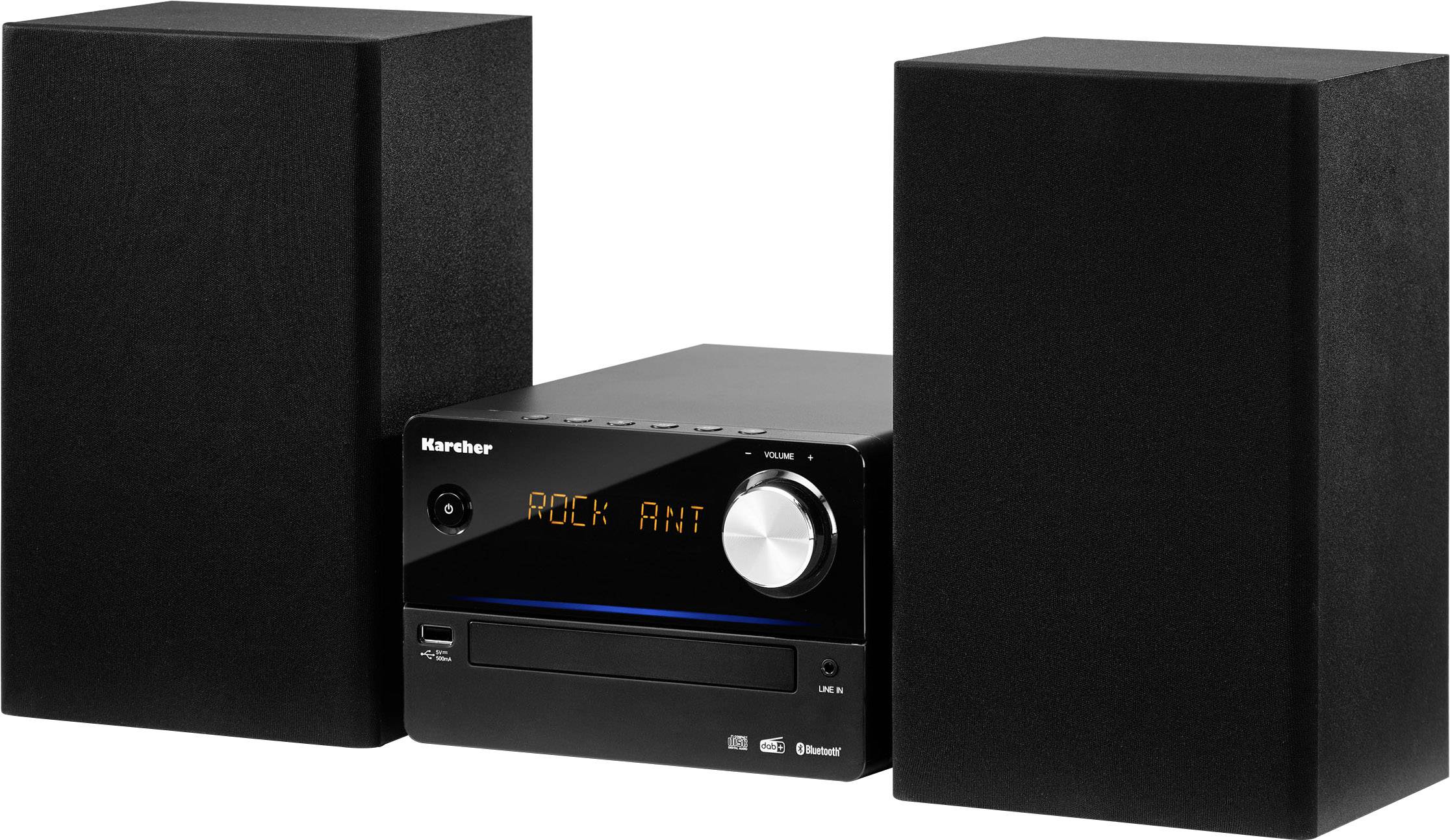 Karcher MC 6470D Stereoanlage AUX, Bluetooth®, CD, DAB+, UKW, USB, Stimmungslicht 2 x 15W Schwarz