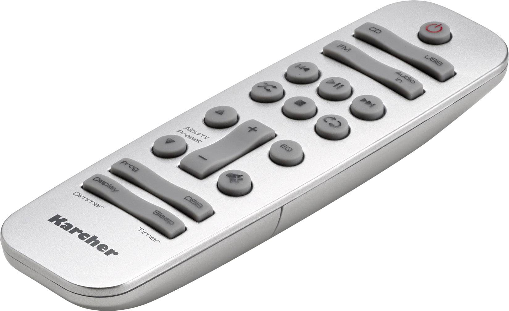 Karcher RA 2050 Unterbauradio UKW AUX, CD, USB Akku-Ladefunktion Silber