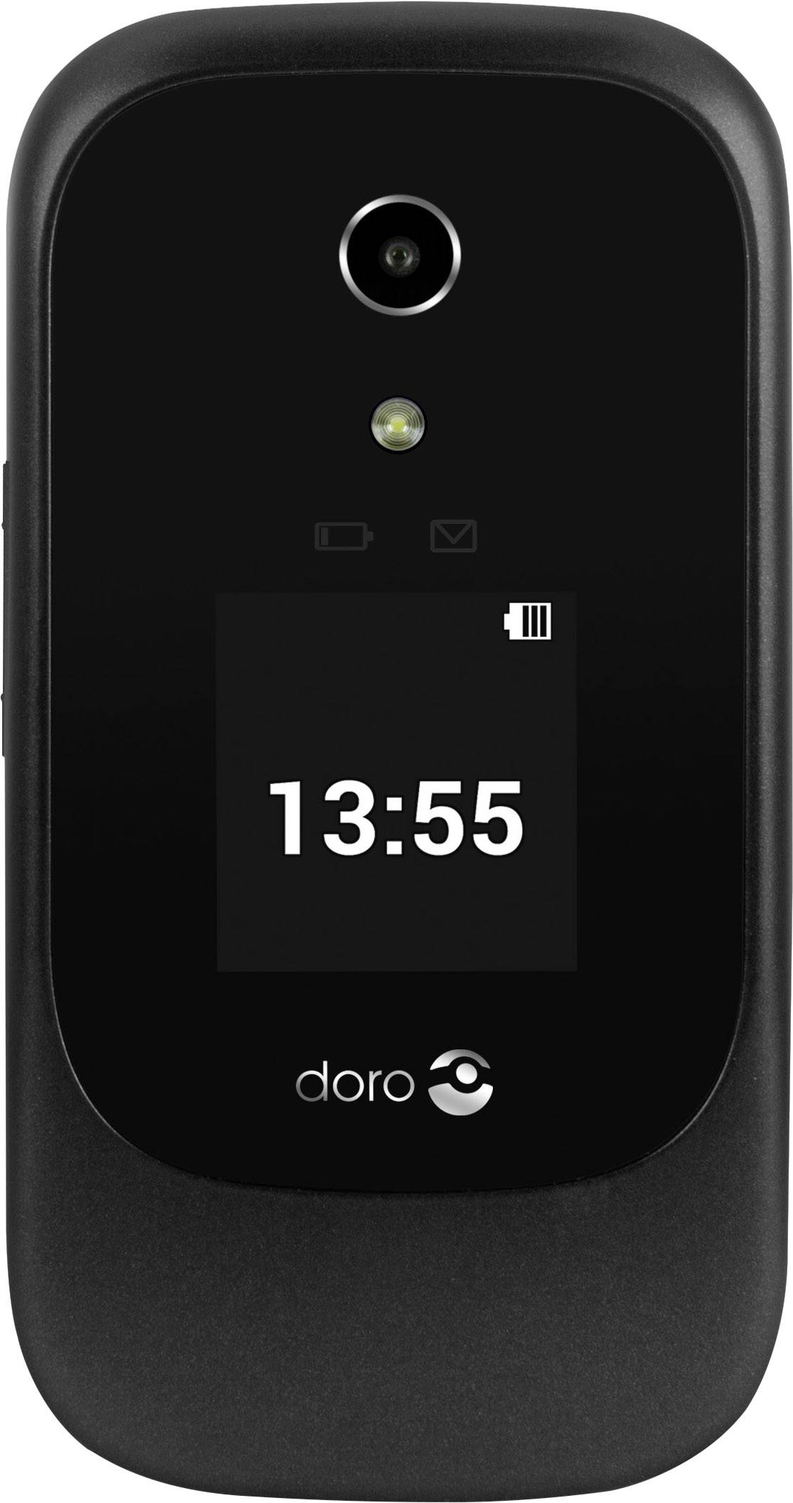 Doro 7060 Senioren-Klapp-Handy mit Ladestation, SOS Taste Schwarz, Weiß