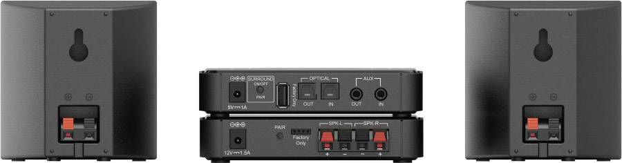 Hama RS100 2.0 Surround System Schwarz Wandbefestigung