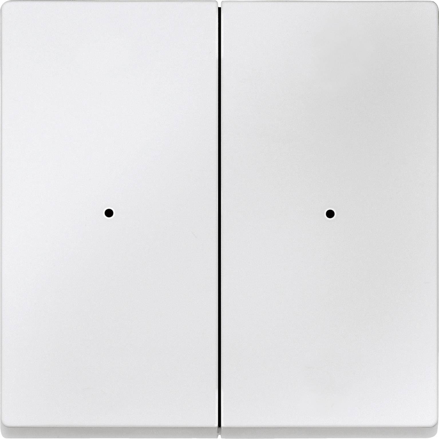 Ein doppelter, weißer Lichtschalter an einer Wand, ohne sichtbare Markenkennzeichnung.