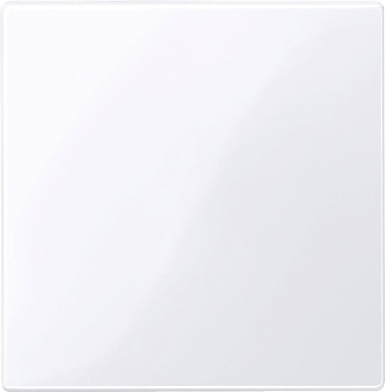 Eine glatte, weiße, quadratische Fliese mit glänzender Oberfläche.