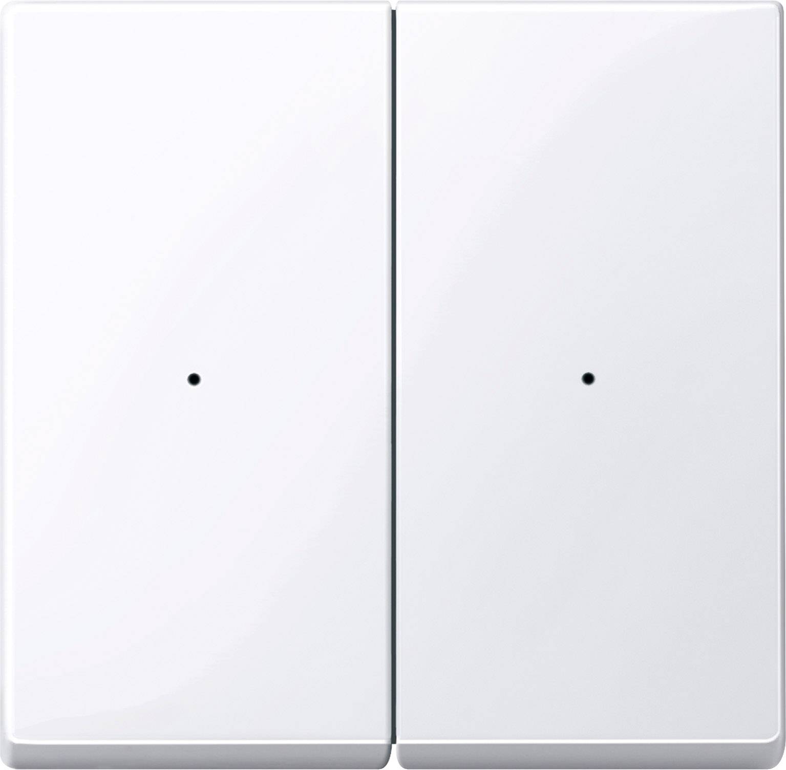 Zwei weiße Wandschalter nebeneinander, ohne sichtbare Beschriftung oder Schalterstellungen.