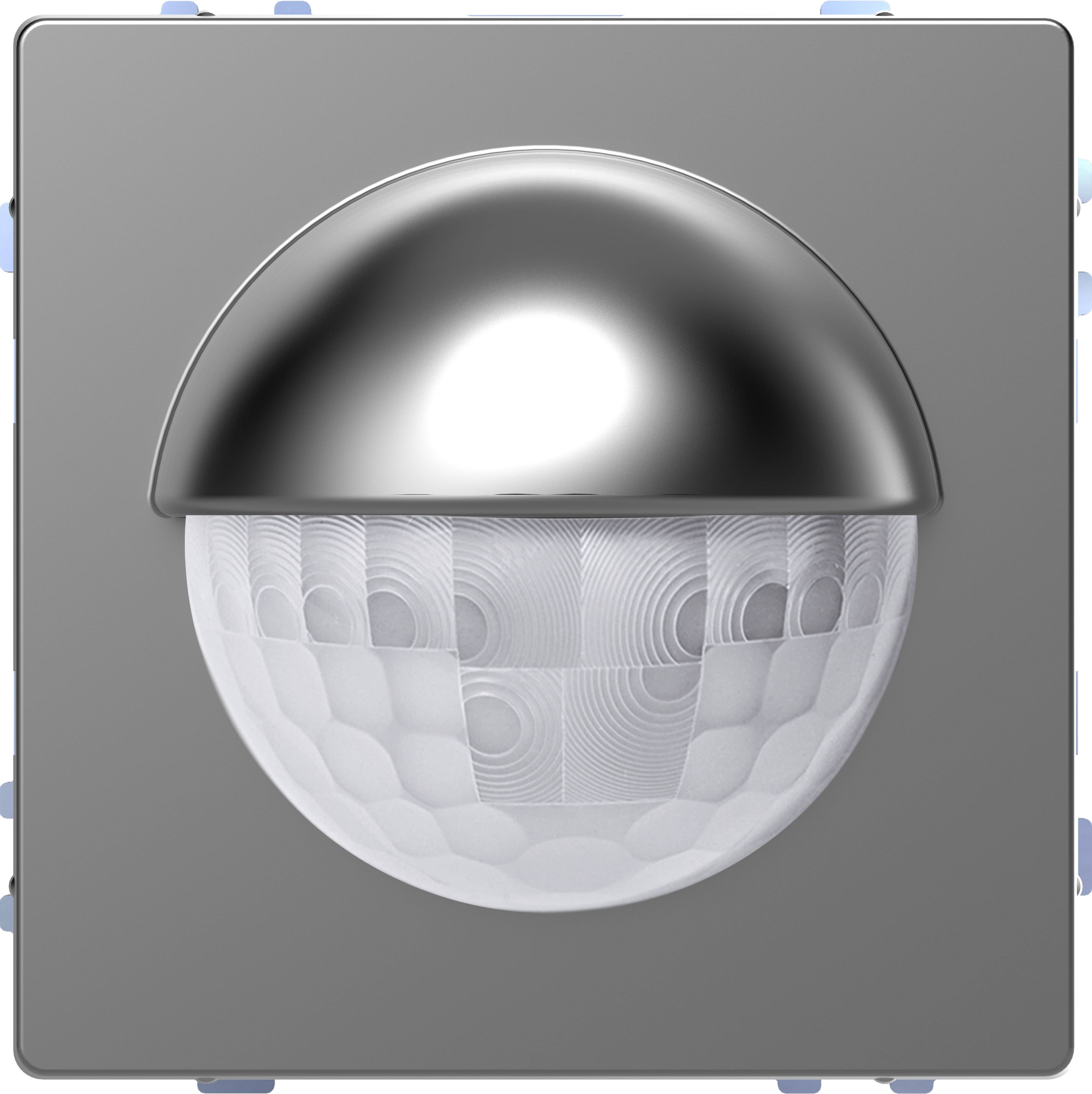 Silberne gewölbte Halbkugel auf grauem Hintergrund. Objekt mit texturierter Oberfläche und geometrischem Muster.