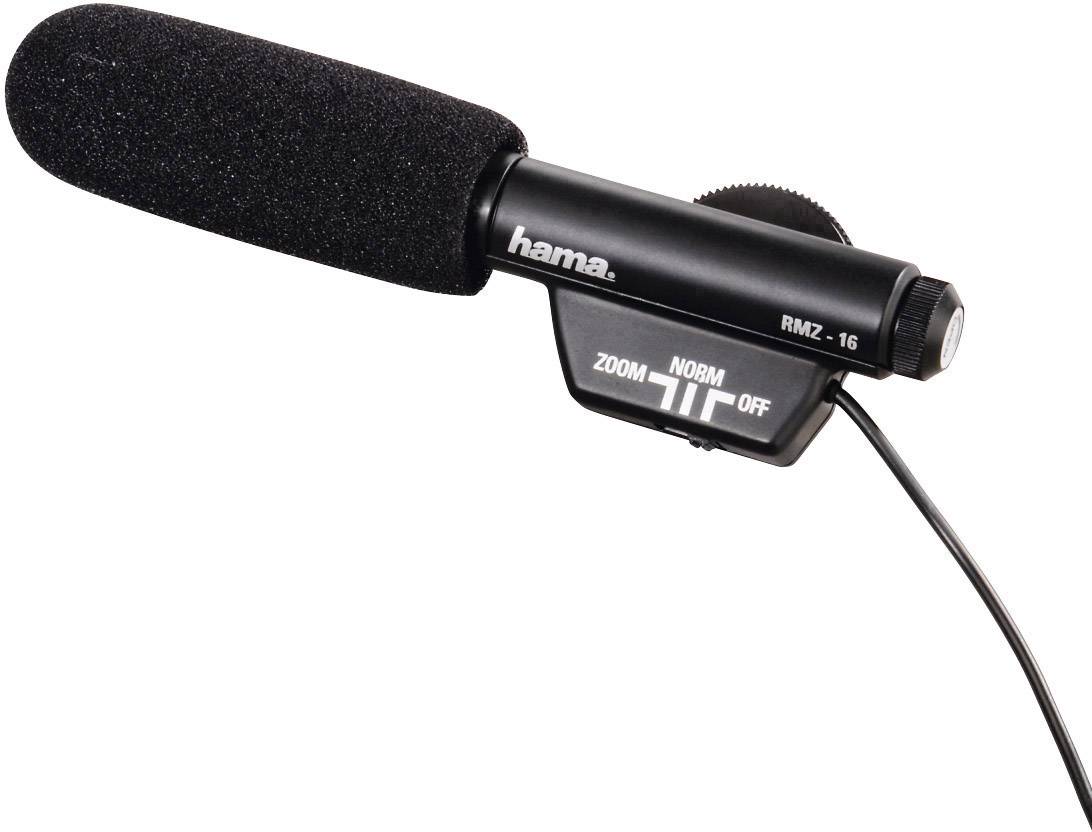 Hama RMZ-16 Kamera-Mikrofon inkl. Windschutz, Blitzschuh-Montage