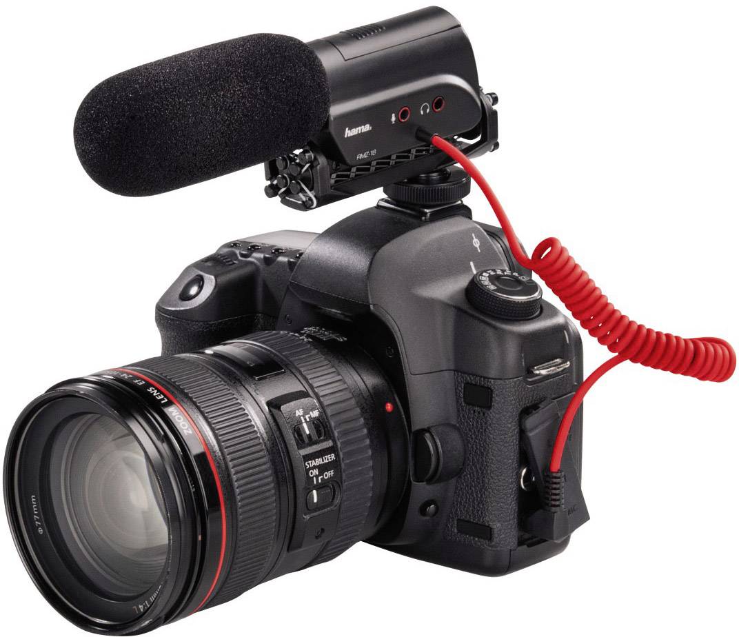 Hama RMZ-18 Kamera-Mikrofon inkl. Windschutz, Blitzschuh-Montage