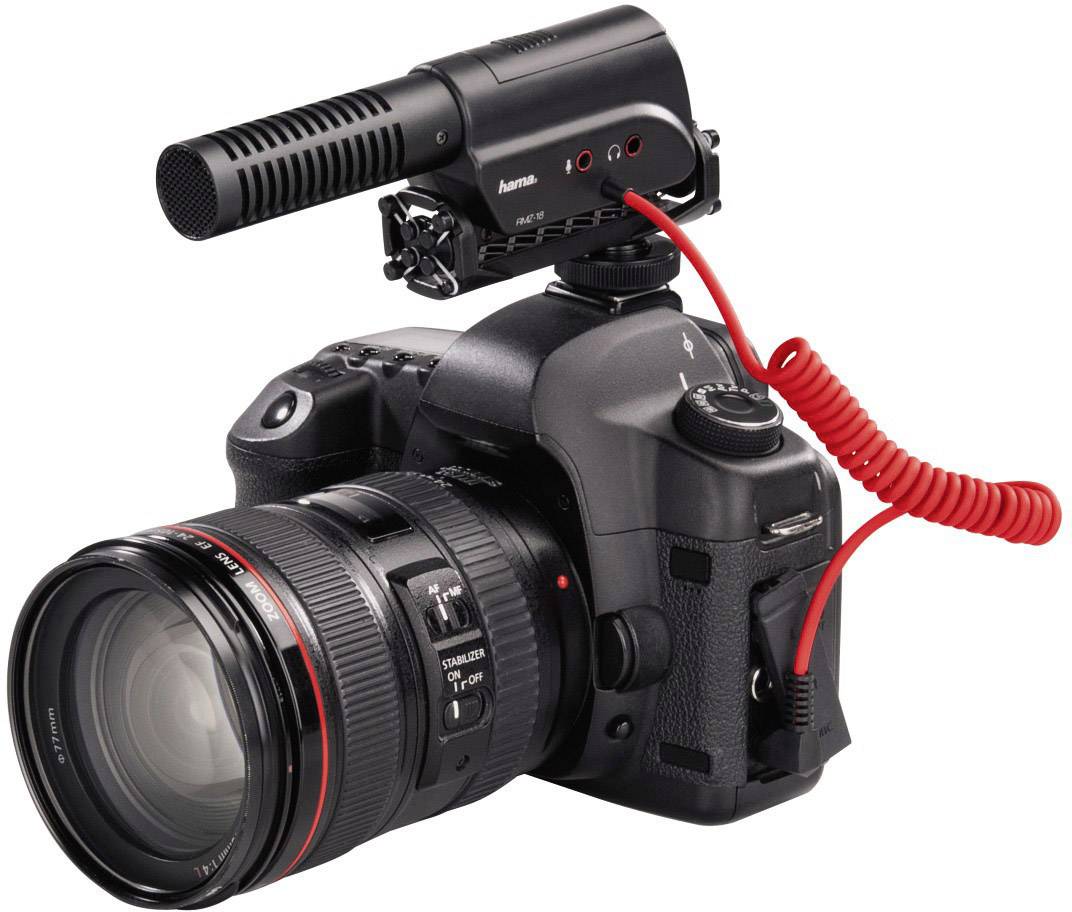 Hama RMZ-18 Kamera-Mikrofon inkl. Windschutz, Blitzschuh-Montage