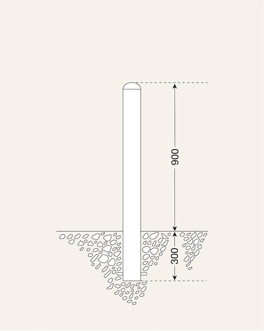 Moravia 167.18.689 BERLIN 78 Absperrpfosten (Ø x H) 60mm x 1200mm