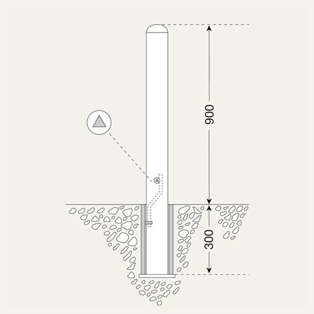 Moravia 167.18.723 BERLIN 78 Absperrpfosten (Ø x H) 76mm x 1200mm
