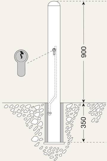 Moravia 167.15.768 BERLIN 78 Absperrpfosten (Ø x H) 108mm x 1200mm