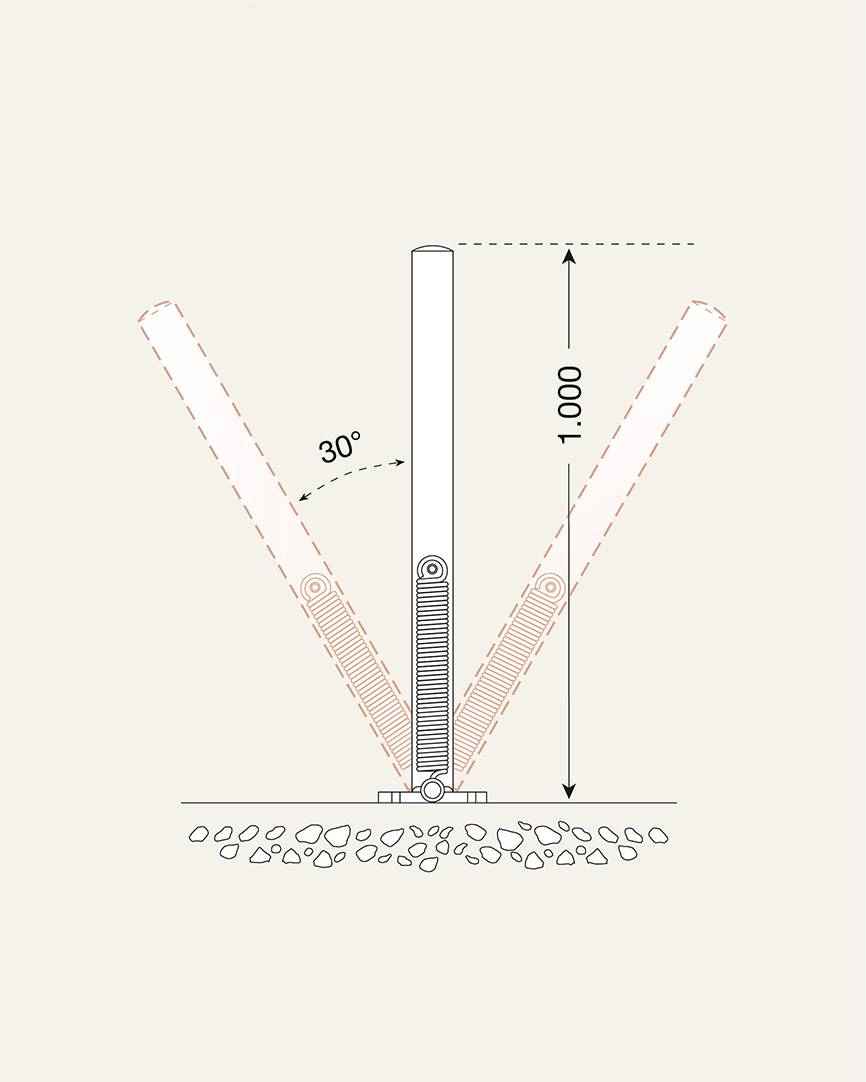 Moravia 104.17.486 MORION-SWING flexibel Absperrpfosten Zum Aufdübeln (Ø x H) 76mm x 100cm