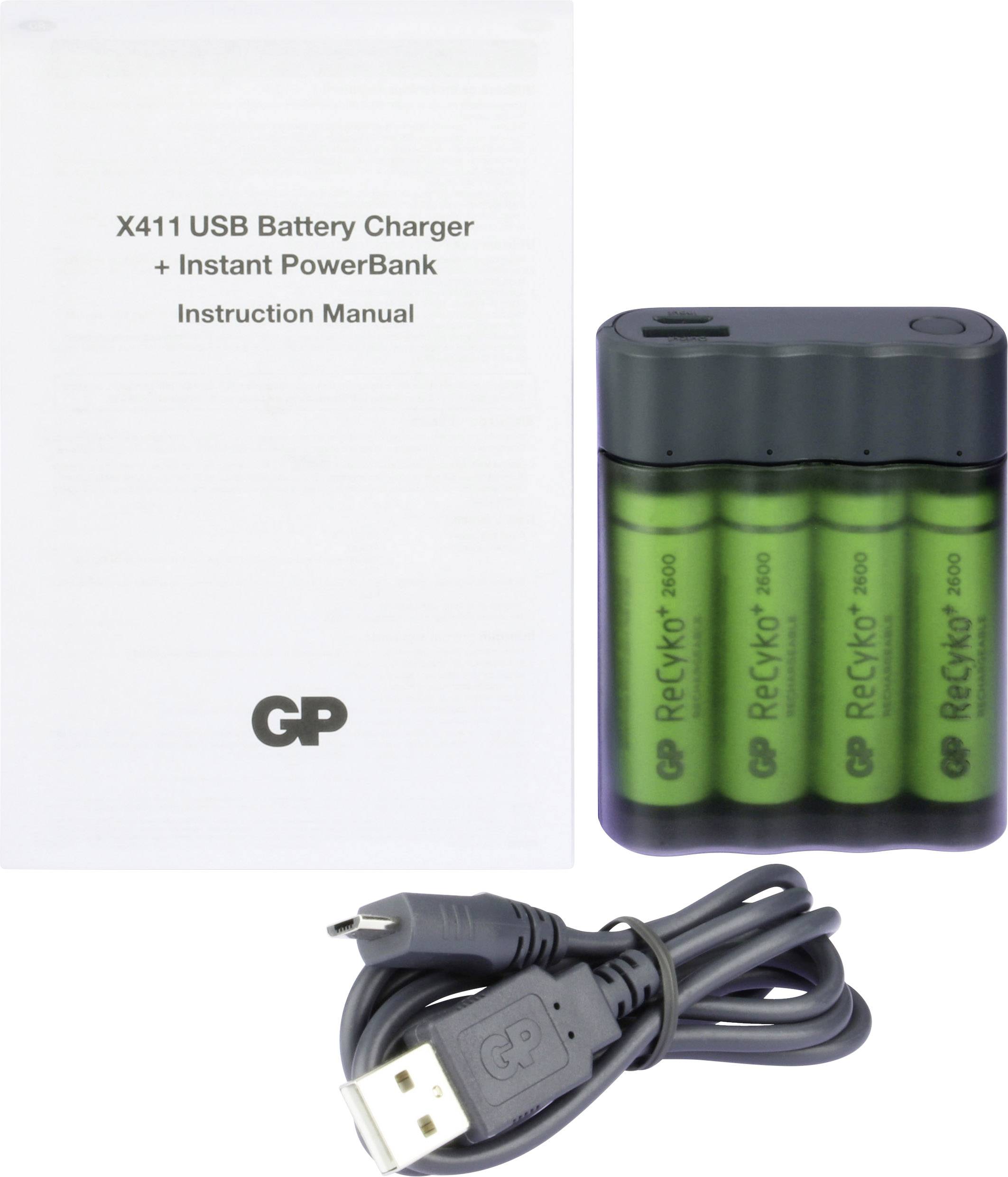 GP Charge Anyway X411 Rundzellen-Ladegerät NiMH Micro (AAA), Mignon (AA)