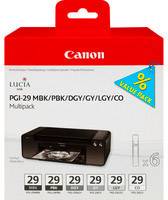 Canon Druckerpatrone PGI-29 Original Kombi-Pack Grau, Photo Grau, Schwarz, Matt Schwarz, Photo Schwarz, Transparent 4868B018