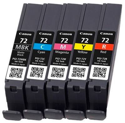 Canon Druckerpatrone PGI-72 Original Kombi-Pack Cyan, Magenta, Matt Schwarz, Gelb, Rot 6402B009