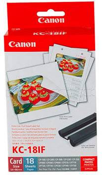 Canon Selphy Photo Sticker Pack KC18IF 7741A001 Fotodrucker Kassette (Tinte/Papier) 18 Blatt
