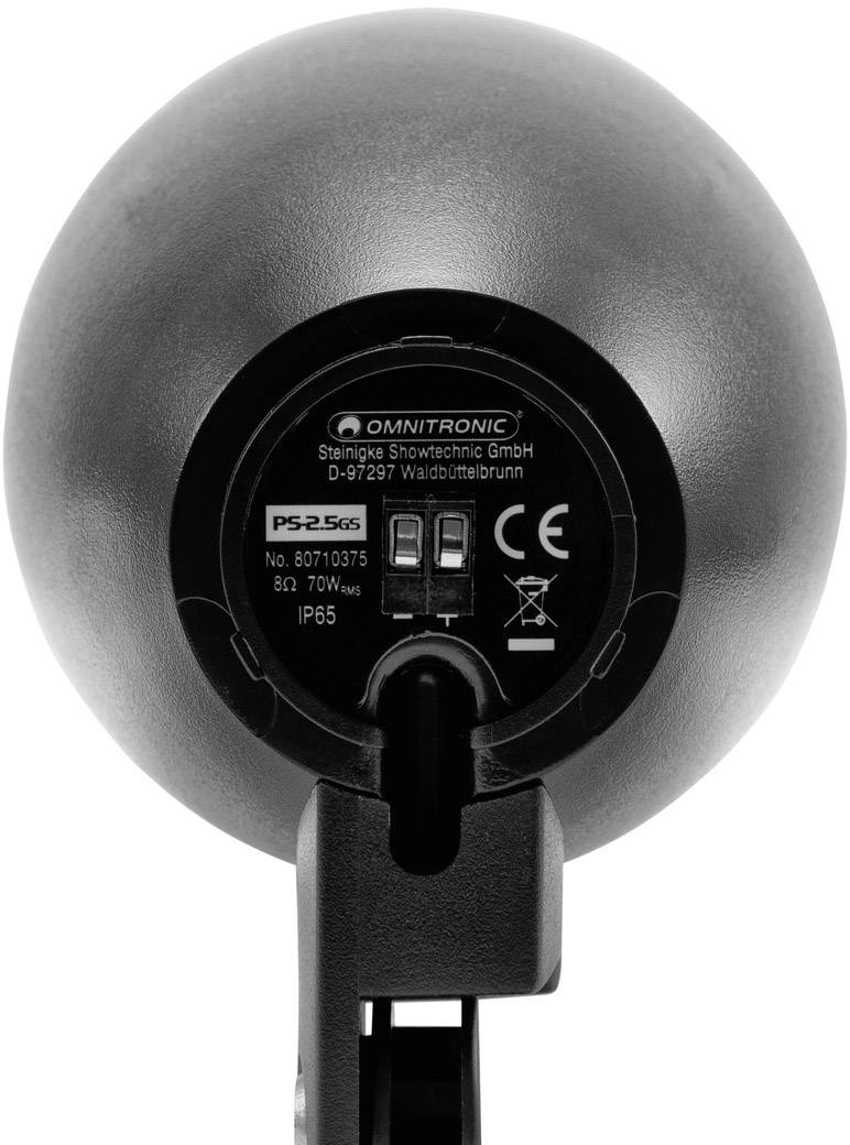 Omnitronic PS-2.5GS Außenlautsprecher 70W IP65 Schwarz 1 Paar