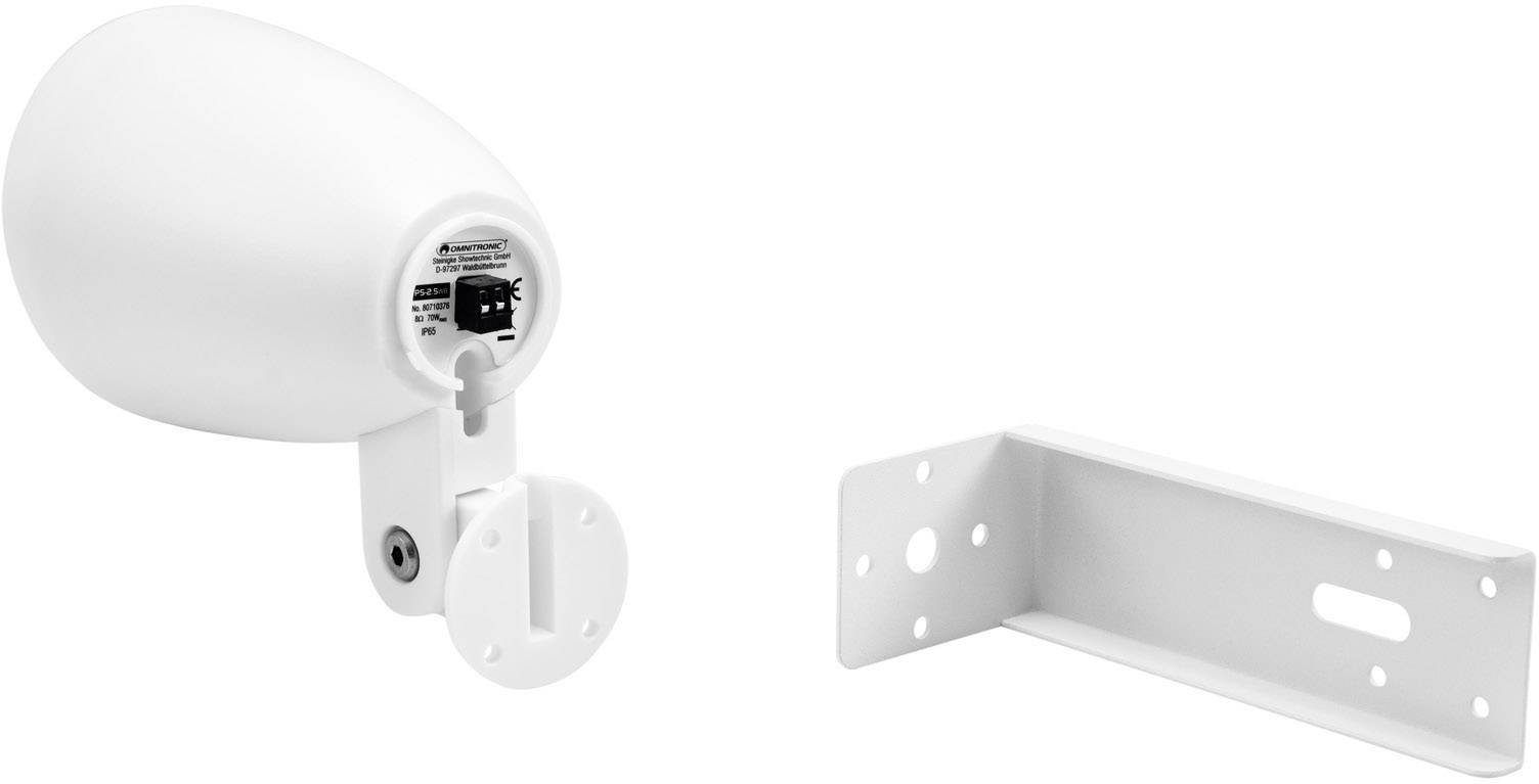 Omnitronic PS-2.5WB Außenlautsprecher 70W IP65 Weiß 1 Paar