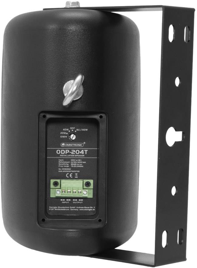 Omnitronic ODP-204T Wandlautsprecher 10W Schwarz 1 Paar