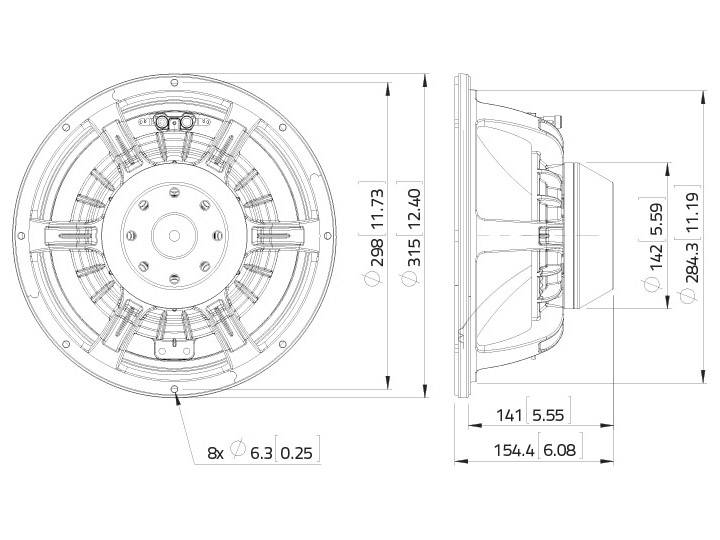 Lavoce WAN123.00 12 Zoll 30.48cm Tieftöner 500W 8Ω