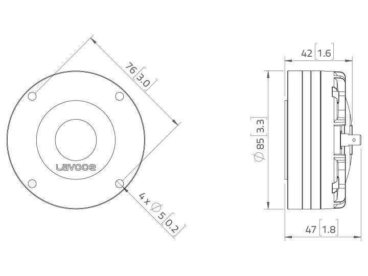 Lavoce DN10.17 1 Hochton-Treiber Belastbarkeit RMS=55W 8Ω