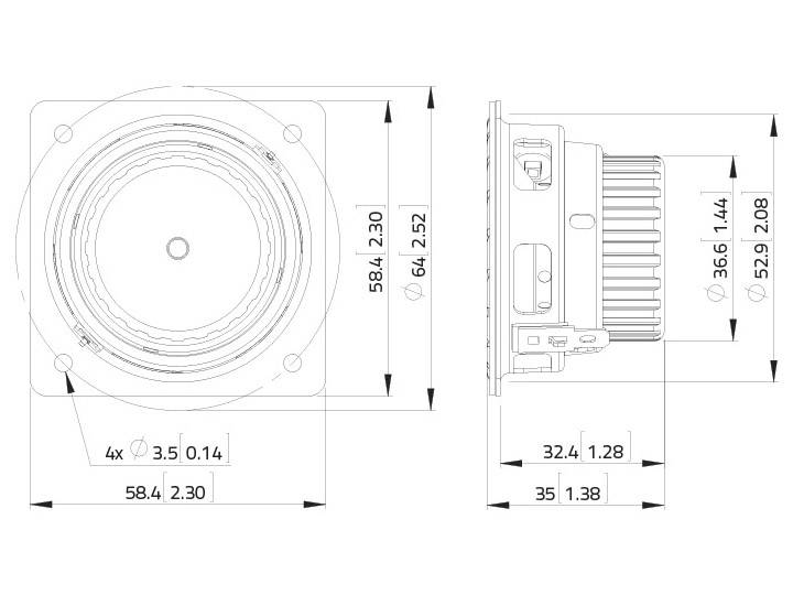 Lavoce FSN021.00 2 2 Zoll 5cm Breitbänder 20W 8Ω