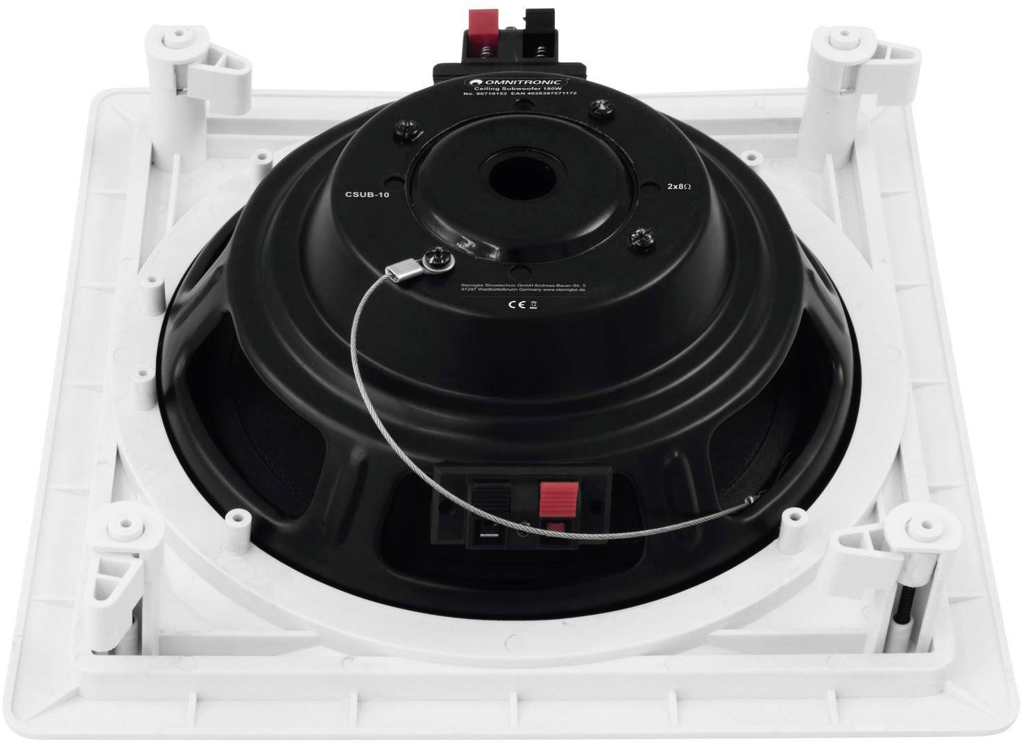 Omnitronic CSUB-10 ELA-Deckenlautsprecher 180 W 100 V Weiß 1 St.