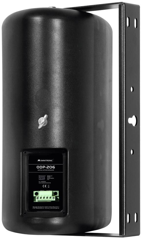 Omnitronic ODP-206 Wandlautsprecher 160W 16Ω Schwarz 1 Paar