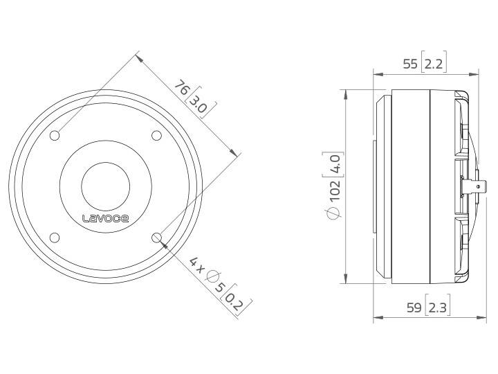 Lavoce DF10.17 1 Hochton-Treiber Belastbarkeit RMS=60W 8Ω