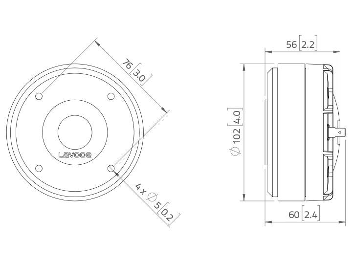 Lavoce DF10.17T 1 Hochton-Treiber Belastbarkeit RMS=60W 8Ω