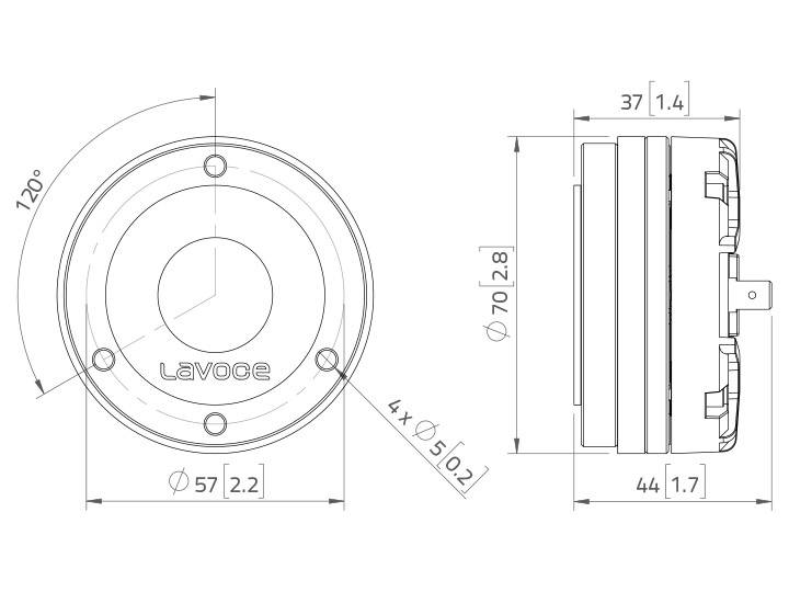 Lavoce DN10.14 1 Hochton-Treiber Belastbarkeit RMS=30W 8Ω