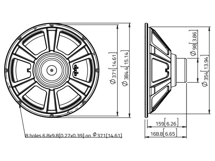Lavoce NBASS15-30 15 Zoll 38cm Tieftöner 400W 8Ω