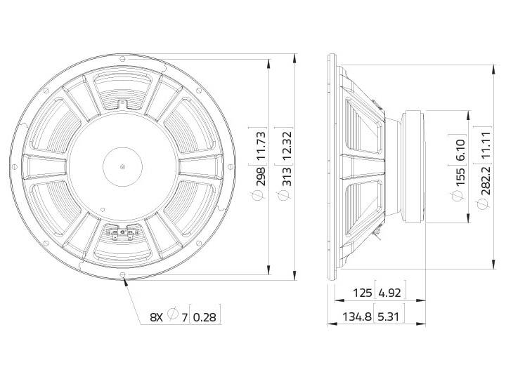 Lavoce WSF121.70G 12 Zoll 30cm Tiefmitteltöner 100W 8Ω