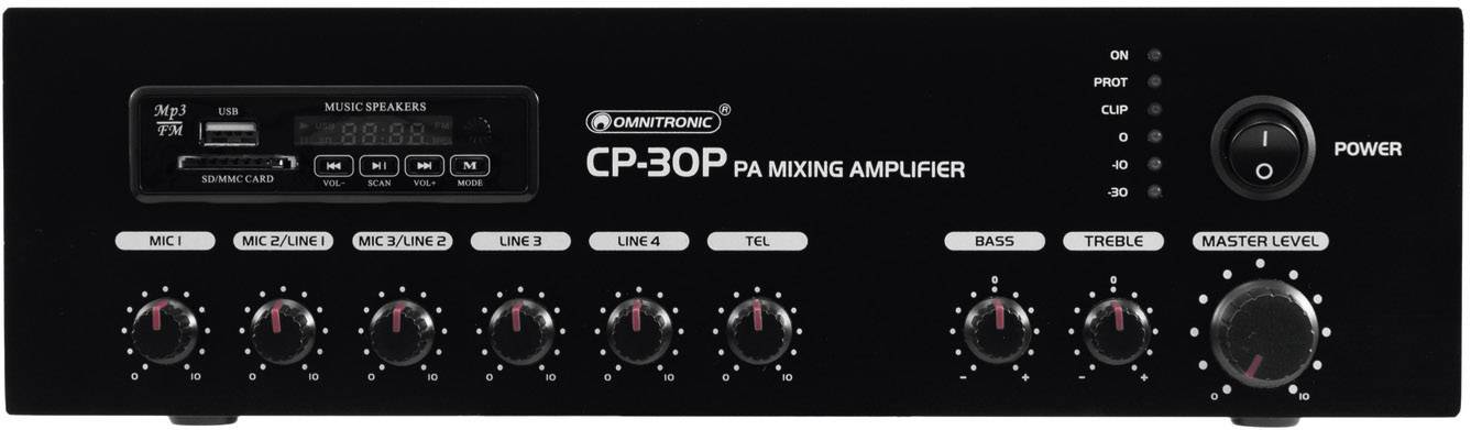 Omnitronic CP-30P ELA-Verstärker 30W 6-Kanal 1-Zonen