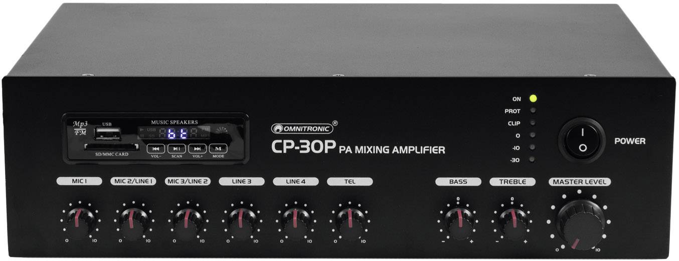 Omnitronic CP-30P ELA-Verstärker 30W 6-Kanal 1-Zonen