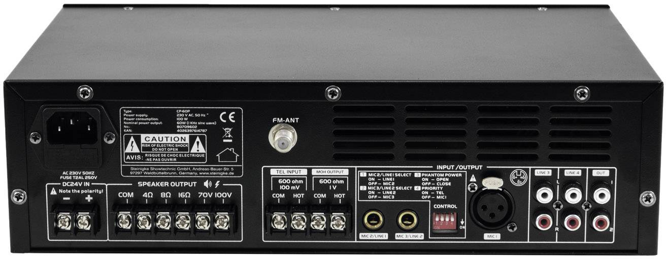 Omnitronic CP-60P ELA-Verstärker 60 W 6-Kanal 1-Zonen